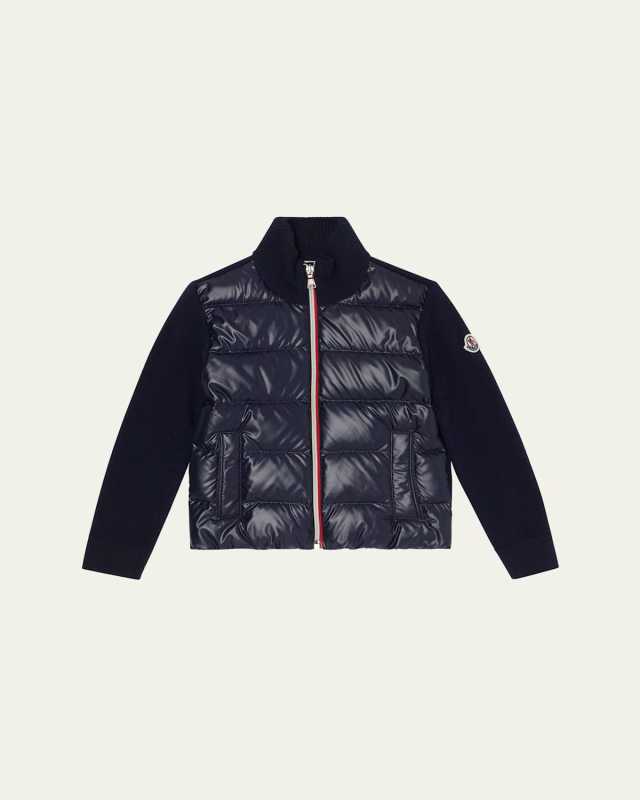 Boy's Combo Puffer Down Cardigan, Size 12-
